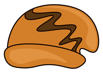 Image showing The brown winter hat with curved design vector or color illustra