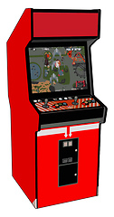 Image showing Vintage red video game vector illustration on white background