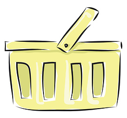 Image showing Cartoon yellow basket vector illustration on white background