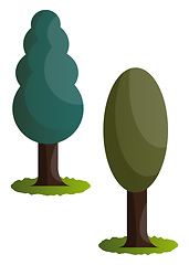 Image showing Couple of green trees vector illustration on white background