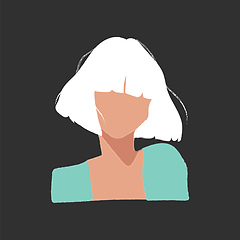 Image showing The portrait of a girl over blue background vector or color illu