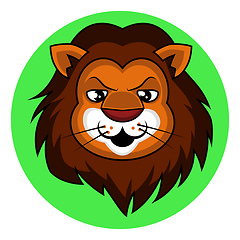 Image showing Simple cartoon lion vector illustartion on white backgound