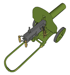 Image showing 3D vector illustration on white background  of a green  military