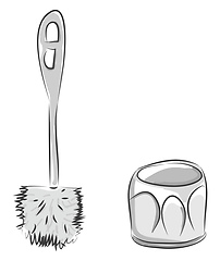 Image showing Vector illustration of a white toilet brush white background