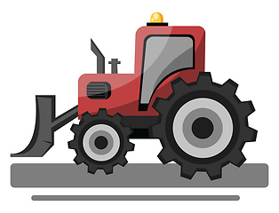 Image showing Red front loader vector illustration on white background.