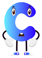 Image showing Blue letter C vector illustration on white backgorund