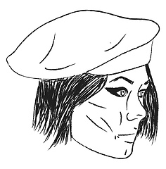Image showing A person wearing beret vector or color illustration