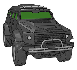 Image showing A Military four-wheeler vector or color illustration