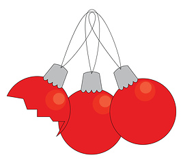 Image showing Red christmas decorations vector illustration on white backgroun