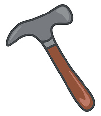Image showing The thin brown hammer with blunt edges vector or color illustrat