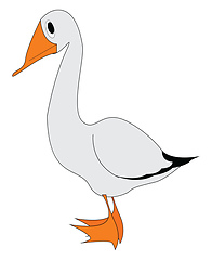 Image showing A big white goose vector or color illustration