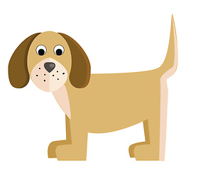 Image showing A cartoon brown puppy standing alone vector color drawing or ill