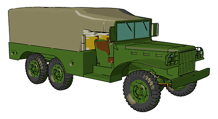 Image showing Military vehicle vector or color illustration