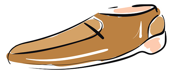 Image showing Sketch drawing of a men\'s shoe in brown color vector or color il