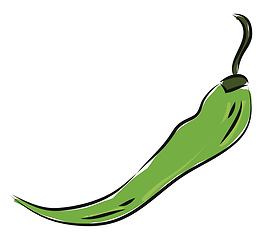 Image showing Hot green pepper illustration vector on white background