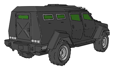 Image showing Unarmored army vehicle vector or color illustration