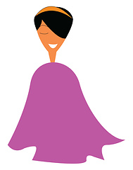 Image showing Young girl in pink poncho vector or color illustration