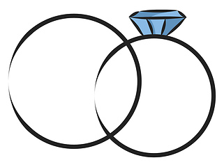 Image showing Simple  vector illustration on white background of two rings wit