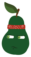 Image showing Pear wearing bandana vector or color illustration