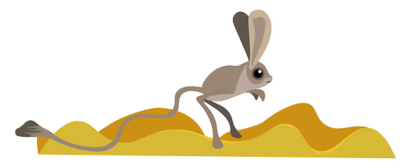 Image showing Clipart of a jumping jerboa rodent set on isolated white backgro