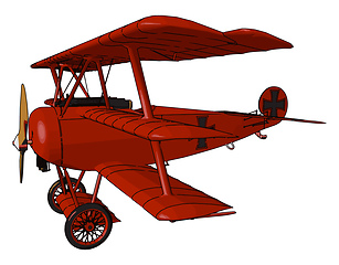 Image showing Biplane Airplane with two wings vector or color illustration