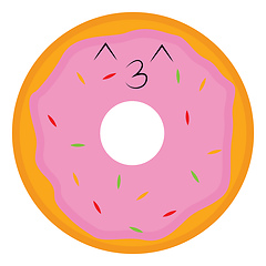 Image showing Tasty donut vector or color illustration