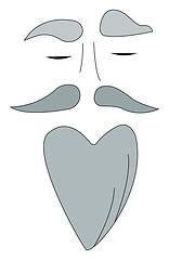 Image showing A grey facial beard vector or color illustration