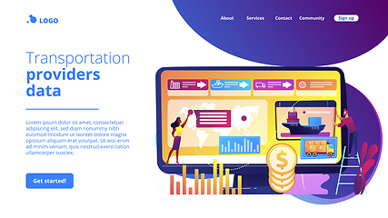 Image showing Supply chain analytics concept landing page