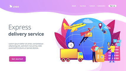 Image showing Express delivery service concept landing page.