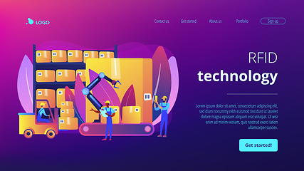 Image showing Warehouse logistics concept landing page.