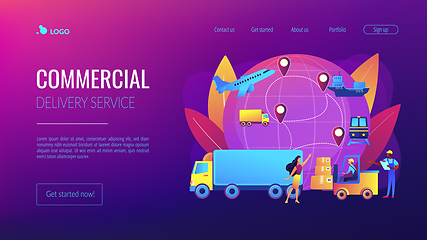 Image showing Business logistics concept landing page.