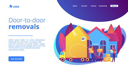 Image showing Moving house services concept landing page.