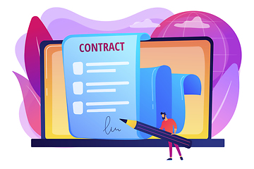 Image showing Electronic contract concept vector illustration