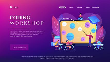 Image showing Coding workshop concept landing page