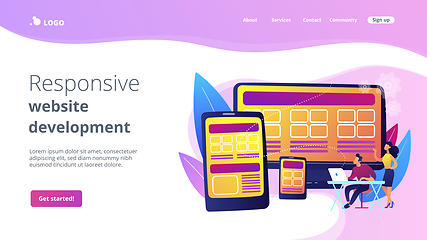 Image showing Responsive web design concept landing page.