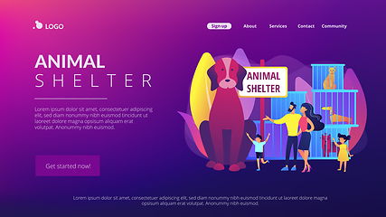 Image showing Animal shelter concept landing page