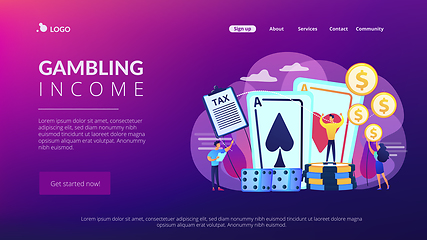 Image showing Gambling income concept landing page.