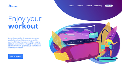 Image showing VR fitness gym concept landing page.