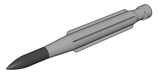 Image showing 3D vector illustration on white background of a military missile