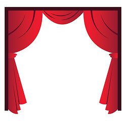 Image showing Red curtains simple vector illustration on a white background