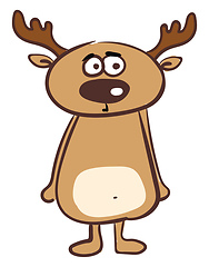 Image showing Clipart of a surprised deer vector or color illustration