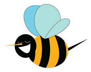 Image showing Smiling bumble bee print vector on white background