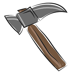 Image showing Clipart of a brown hammer/Tool/Implement vector or color illustr