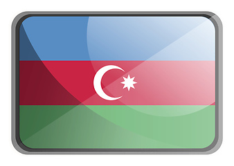 Image showing Vector illustration of Azerbaijan flag on white background.