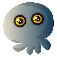 Image showing Little cartoon grey skull vector illustartion on white backgroun