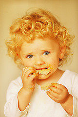 Image showing Eating girl