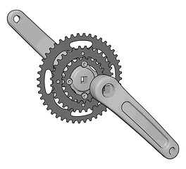 Image showing Grey bike chain rings with pedal crank arms vector illustration 