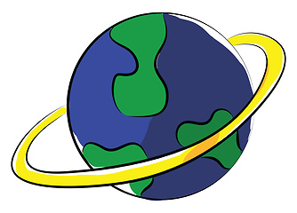 Image showing Clipart of a globe displaying the land and water portions of our