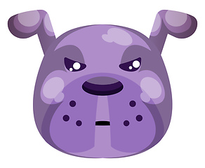 Image showing Grumpy purple cartoon dog vector illustartion on white backgroun