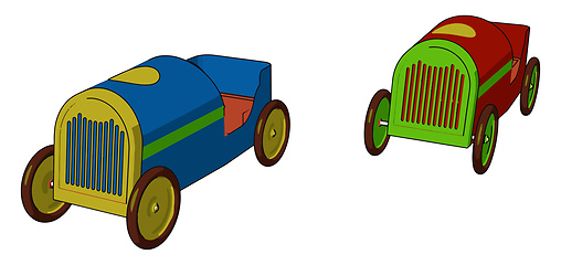 Image showing Two multicolored toy vector or color illustration